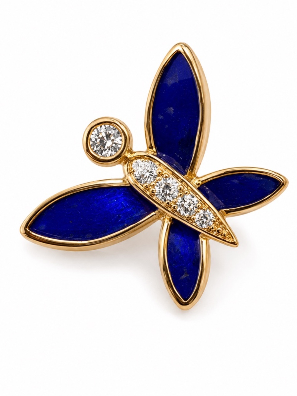 Blue Enamel Butterfly Pendant – 18K Gold Plated